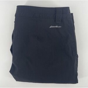 Eddie Bauer Hiking Pants Womens Size 6 Black Zipped Cargo Pocket 34x31